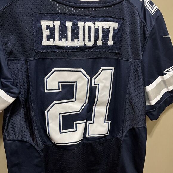 Ezekiel Elliott NFL Jersey MENS XL Nike On Field Dallas Cowboys Blue #21 Size 40 - Picture 7 of 13
